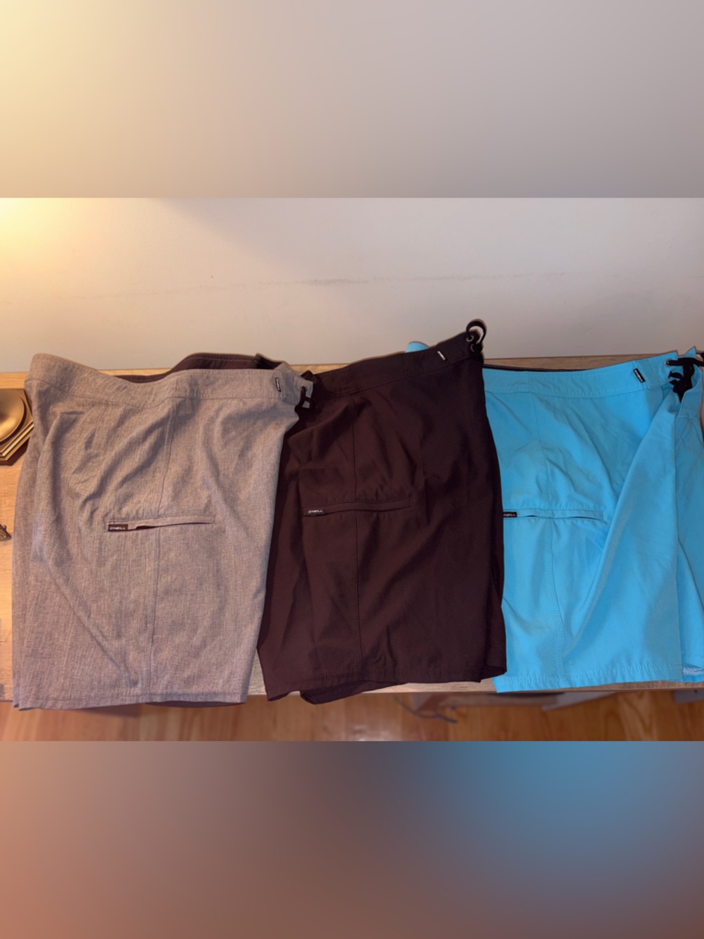 O’Neill Men's Lightweight Hyperfreak swim Shorts - Black, Grey, & Aqua size 34